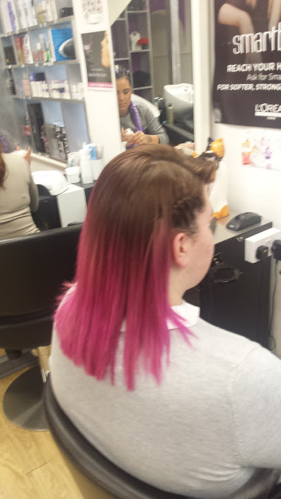 Inside Rainbow Hair Salon Ltd in St Helier, the salon’s own photo of the styling space